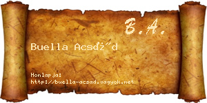 Buella Acsád névjegykártya